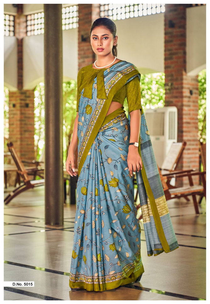 Malgudi Silk Uniform Printed Designer Wholesale Sarees For Bussiness